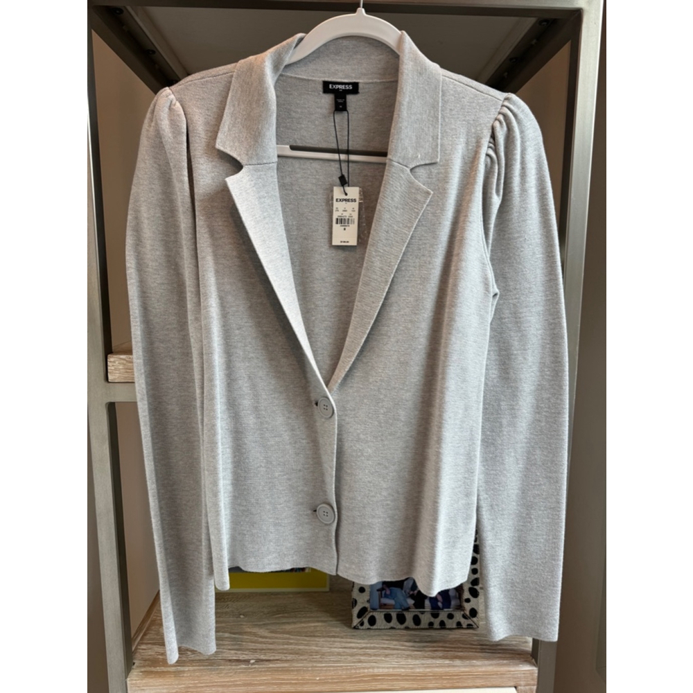 Women's Express Sweater Jacket Blazer Size M Gray